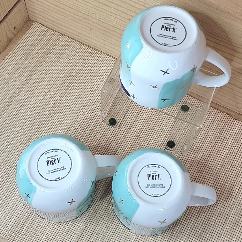 Pier 1 Set of 3 Anthropologie Artist Mugs